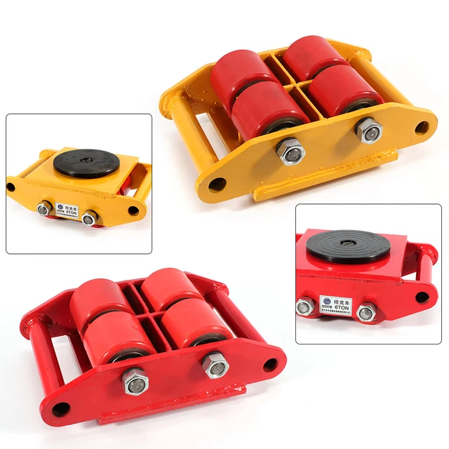 13200lbs Heavy Duty Machinery Mover Dolly Skate Roller Mover 360° Rotate 6/8/12T