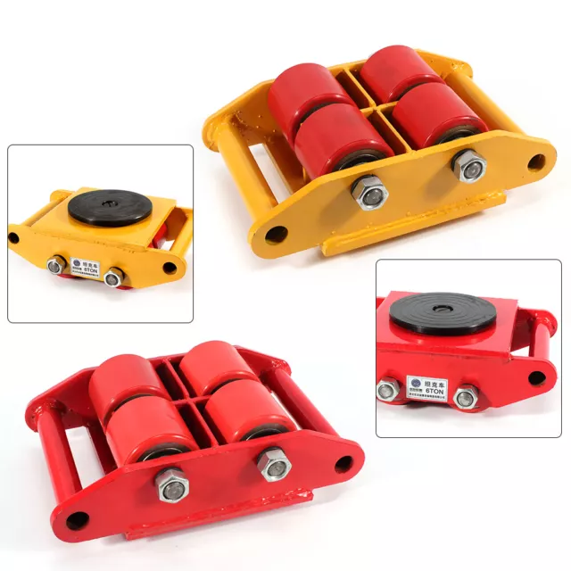 Heavy Duty Machinery Mover Dolly Skate Roller Mover 360° Rotate 6/8/12T Durable