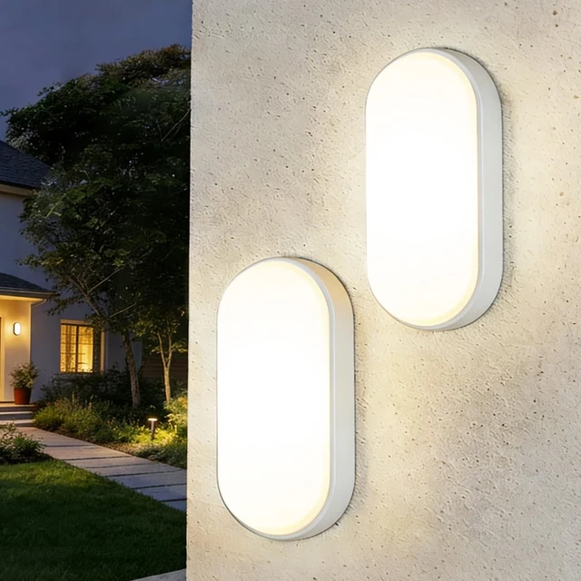 Various Led Lights ANWIO 14W BULKHEAD Lights Outdoor Ip54 Led Round Bathroom Light 1400LM ...