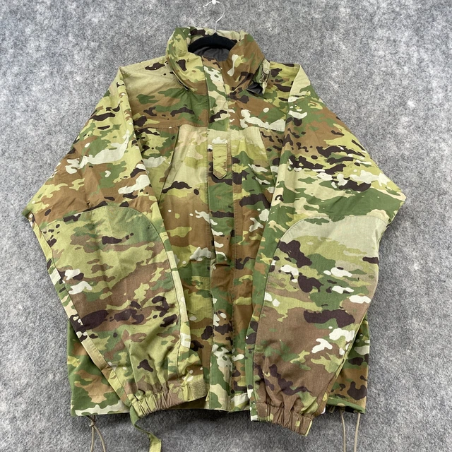 US Army Jacket Mens Small Long OCP Camo Extreme Cold Wet Weather Gen III Hooded