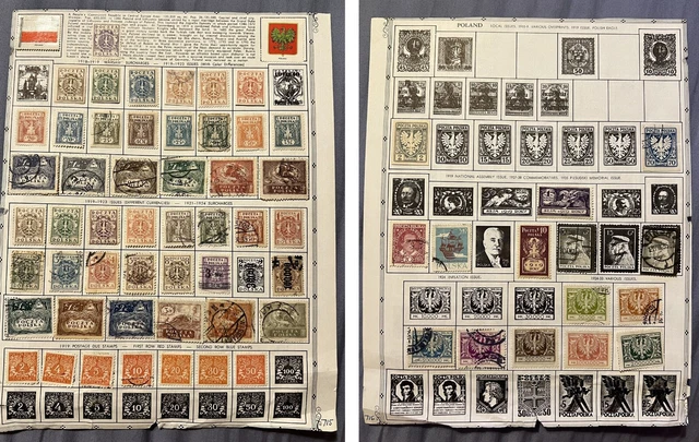 1918-1933 Loaded Poland Stamp Lot On Album Page, Mint Used Short Sets & More