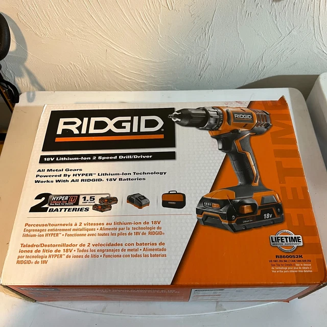 RIDGID 18V LITHIUMION 2 Speed Drill/Driver Kit (with two batteries