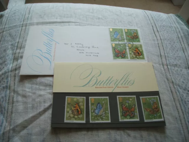 Royal Mail Mint Stamps / Plus 1st Day Cover / Butterflies