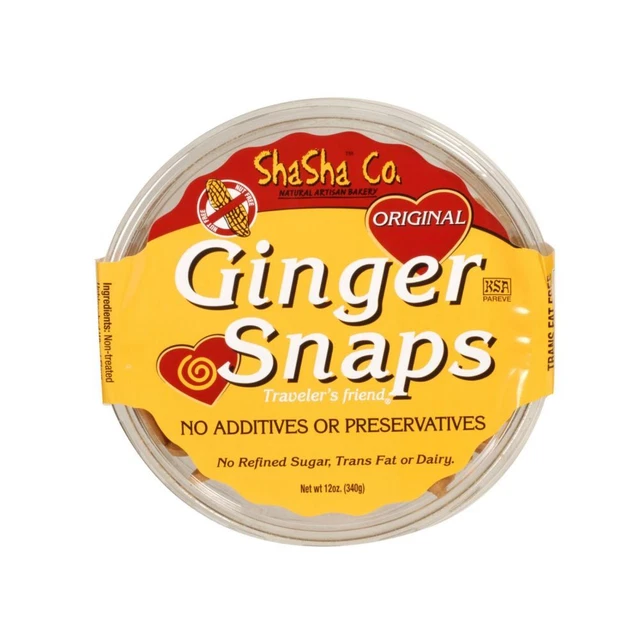 Shasha Bread Original Ginger Snap Cookies - Case of 16 12 oz