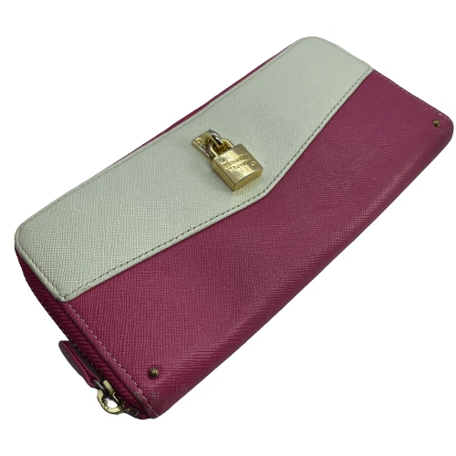 Authentic Samantha Thavasa Pink & White Zip Around Long Wallet