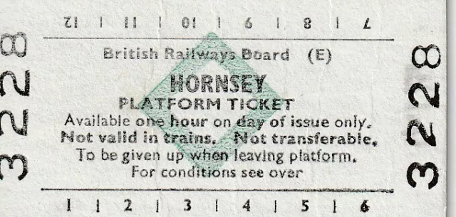 British Railways Board (E) Platform Ticket - Hornsey