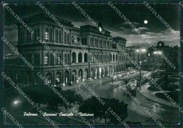 Palermo Città Stazione PIEGHINA Chiaro di Luna Foto FG cartolina KV7469