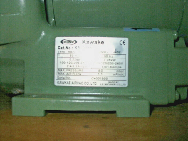 NEW Kawake KB-201S Type: RB20-510 Ring Blower, Max Air 1.1m^3/min Max Press. 85