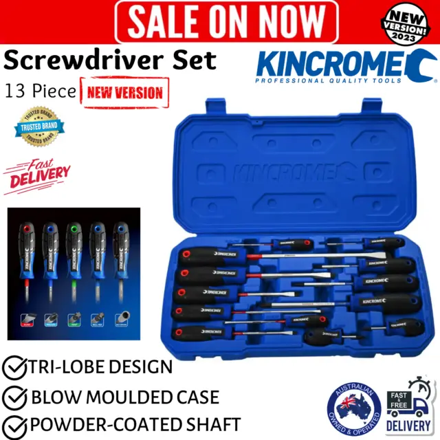 Kincrome S3 13pce Magnetic Tip Torquemaster Screwdriver Set Hex Carry Case K5526