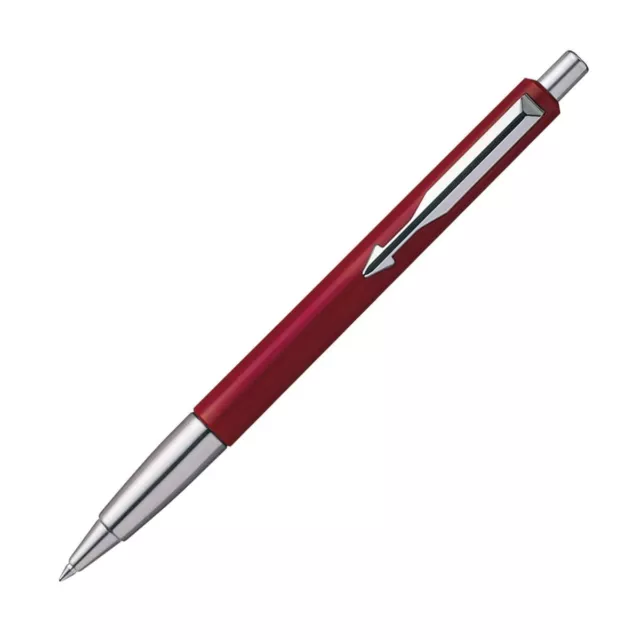 Parker Vector Standard Ball Pen Chrome Trim Red Body Color NEW free gift box