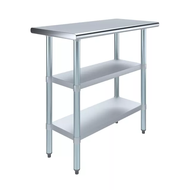 Stainless Steel Food Prep Work Table with Two Undershelf 18”x24”