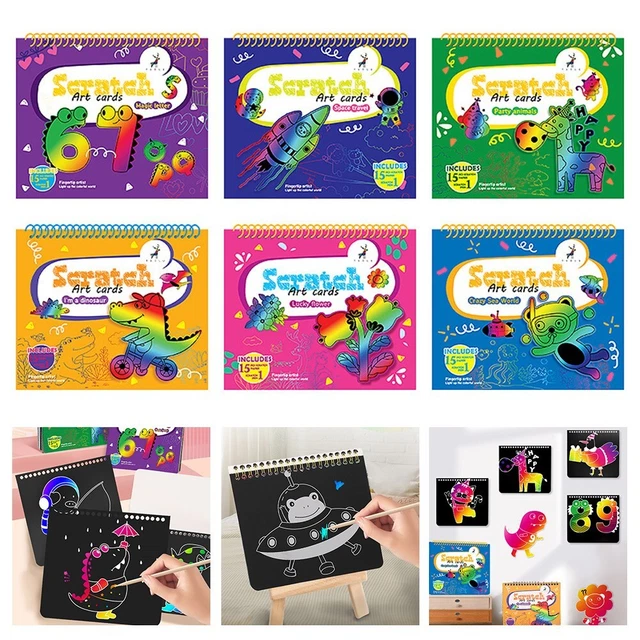 Scratch Paper Colored EXPLORE COLORS WITH For Kids Rainbow Scratch Paper Set 15PCS with ...