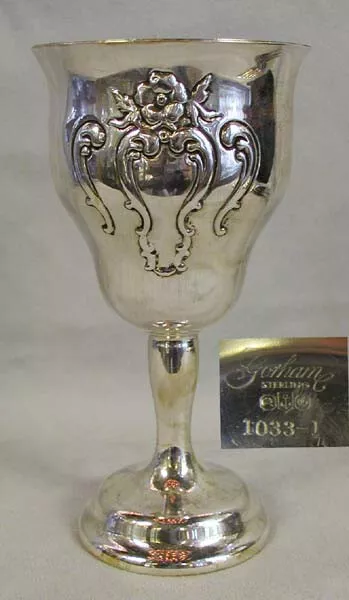 Gorham Sterling Silver Chantilly Pattern 6 1/2 Inch Water Goblet