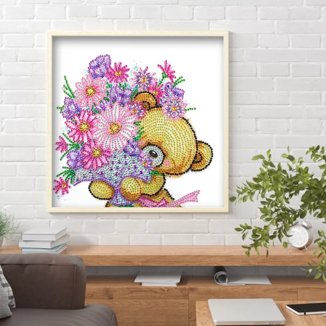 Partial Drill Special Shape Cartoon Bear Rhinestone Drawing Kit Home Decoration 3