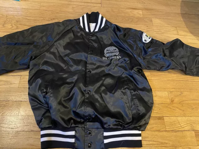 Vintage Made In USA DeLorean Owners Association Letterman Jacket Men’s M Black