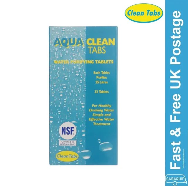Aqua Clean Midi Tabs x 32 Drinking Water Purification Sterilising Tablets