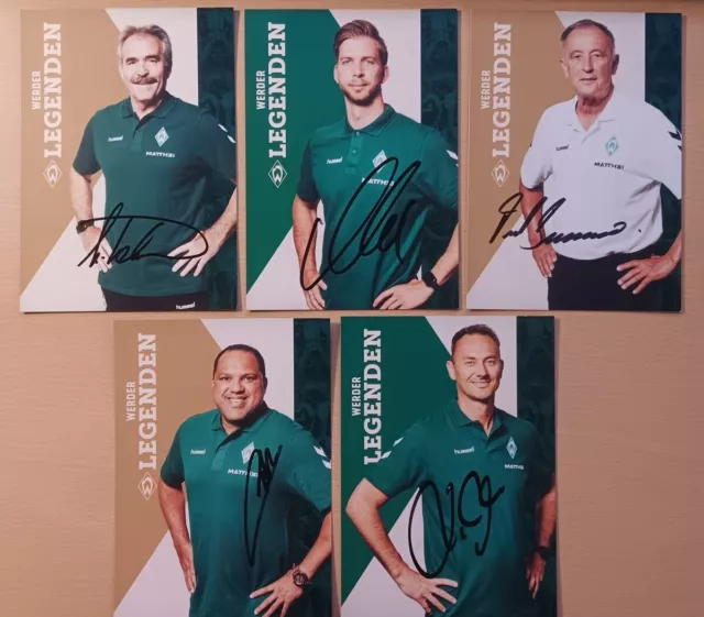 5 x WERDER BREMEN - **LEGENDEN** - ORIGINAL SIGNIERT !! - SUPER !!