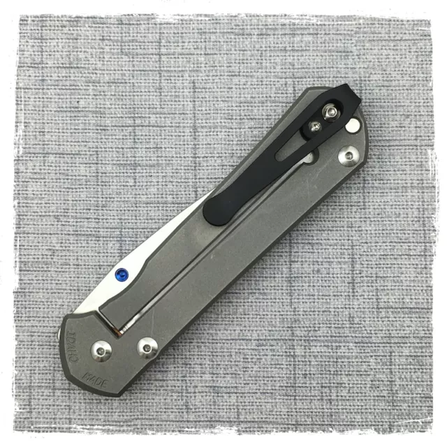 Custom Made Titanium Deep Carry Clip for Chris Reeve Knives Sebenza 21 (Large)