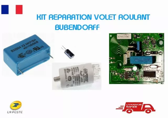 Kit Réparation VOLET ROULANT BUBENDORFF + 4uf 450v  (25x58mm) ou (25x51mm) 2