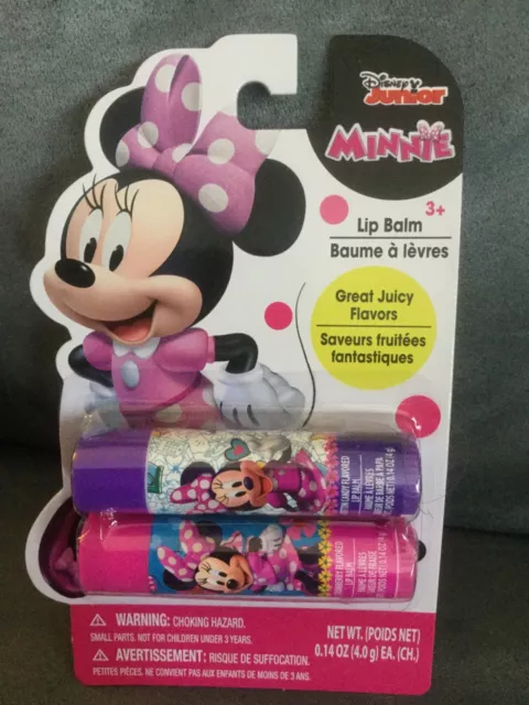 Disney Jr. Minnie Mouse 2 Pack Lip Balm In Strawberry & Cotton Candy - New