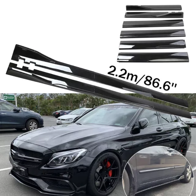 86.6'' Gloss Black Side+Skirts Extention Body Kit For Mercedes Benz W205 W204