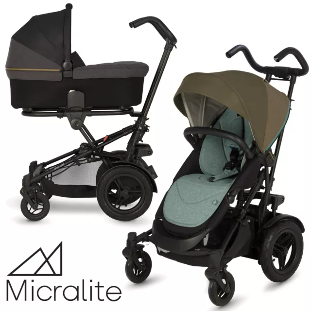 Micralite Silvercross 2 in 1 ZWEIFACH Baby Kinderwagen Buggy Kinderwagen Kinderbett 0-4 Jahre