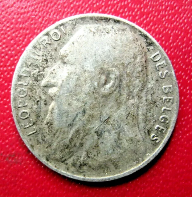 Belgique. Belle 50 centimes Léopold II, légende française. Argent. 1901