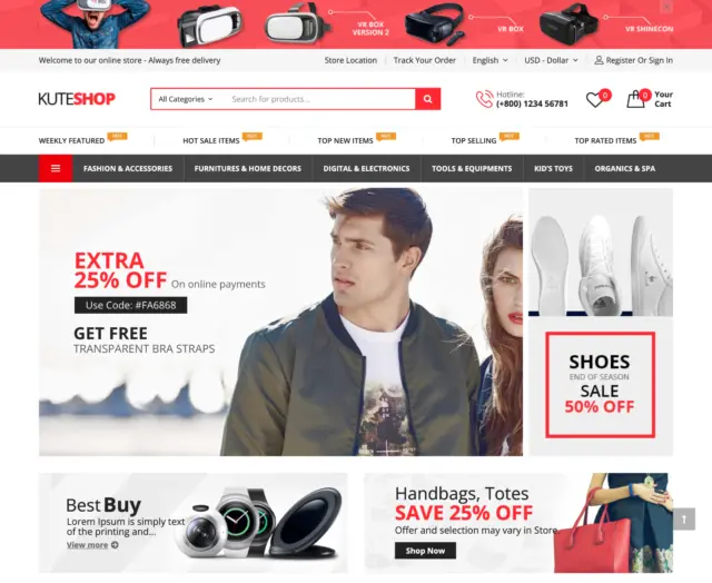 New eCommerce Web Design for Online Store with Free 5GB VPS Web Hosting