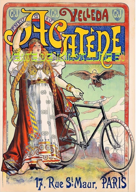 Cycles Peugeot - bleu blanc rouge - 1931 - affiche plastifiée