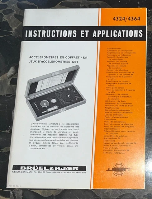 Manuel D'instructions Bruel & Kjaer 2318 + ZR 0035 – En Français – Original
