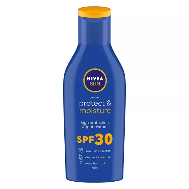 NIVEA Sunscreen Lotion, Sun Protect and Moisture (SPF 30), 75 ml