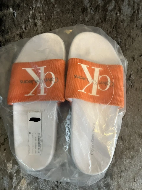 Calvin Klein Sportswear Womens Chantal Heavy Canvas Slide Slippers Size 36