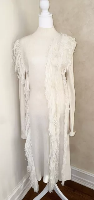 David Koma White Sweater Dress Size Large