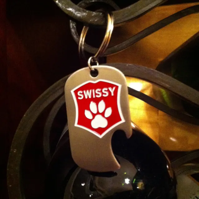 SWISSY Bottle Opener. Greater Swiss Mountain Dog Stainless Steel Bottle Opener