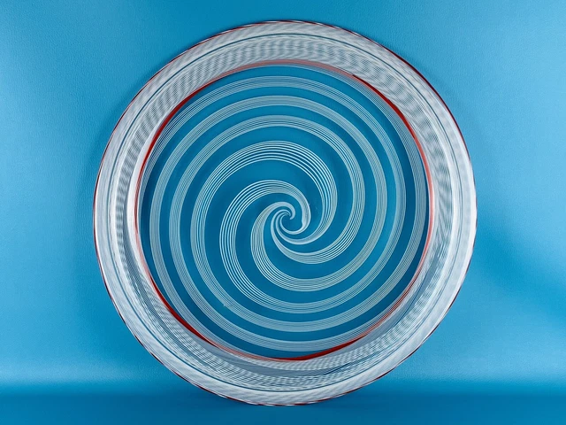 La Murrina Enorme Piatto Centrotavola 58cm Vetro Murano Spirale Design 1970