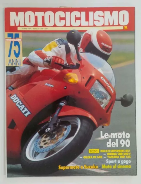 Motociclismo Ottobre 1989 Ducati Superbike 851 Honda Cbr 600F