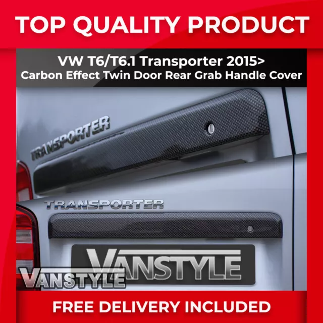 For Vw T6 T6.1 15> Transporter Carbon Effect Twin Door Grab Handle Cover Quality