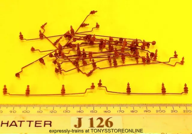 j126 jouef ho spares 20x roof insulator/insolateur cable assemblies brown