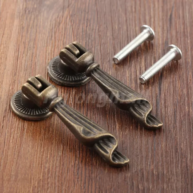 4x Antique Cabinet Door Pull Handles Cupboard Wardrobe Drawer Closet Drop Knobs