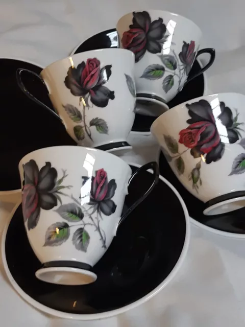 Vintage Royal Albert 4 × Tea Cups and Saucers MASQUERADE