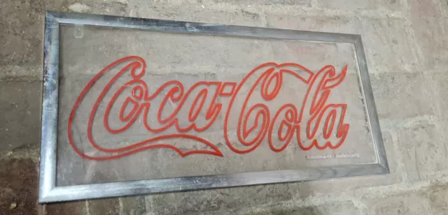 coca cola werbeschild Prägeschild Glas LED