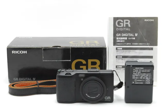 SH 466 【 NEAR MINT in Box 】 Ricoh GR Digital IV 4 10.4MP Black Camera JAPAN