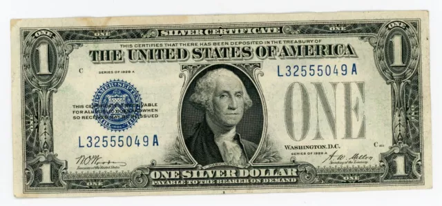 1928 A $1 Silver Certificate Funny Back FR 1601