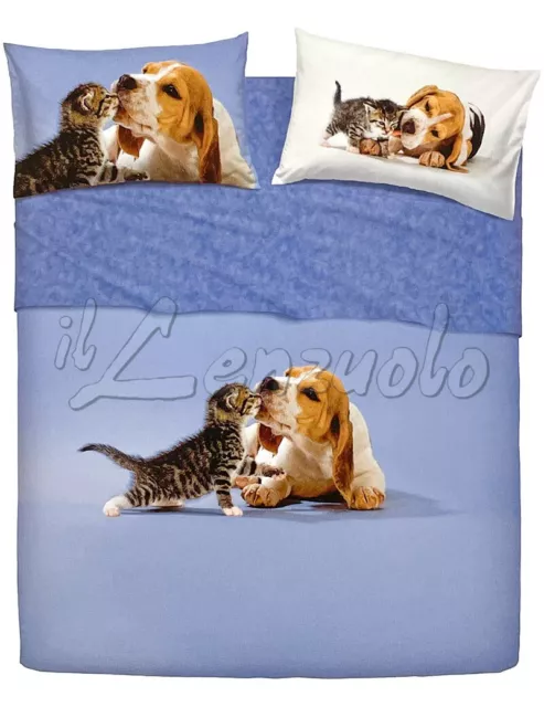 Completo lenzuola copriletto set letto cotone Bassetti extra una piazza e mezzo