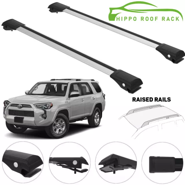 Roof Rack Cross Bars Lockable Silver Set For Toyota 4Runner 2003-2022