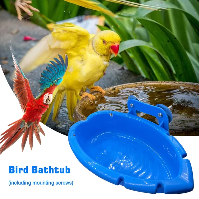 Bird Water Bath Tub For Pet Birdie Cage Hanging Bowls Parrots Parakeet Birdbath.