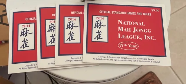 2014 National Mah Jongg League Card/Rule Large Print Set of 4 NEW