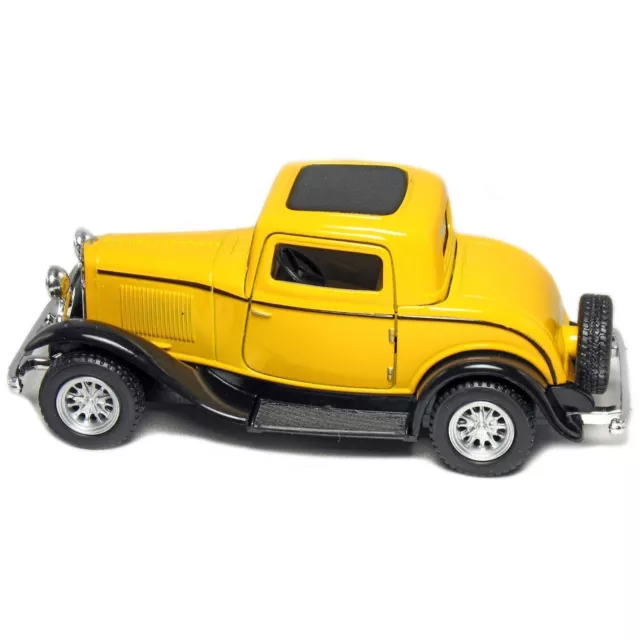 New 5" Kinsmart 1932 Ford 3-Window Coupe Diecast Model Toy Car 1:34 - Yellow