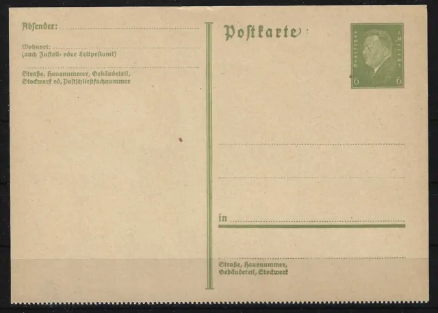 Deutsches Reich Ganzsache Karte P 199 II ungebraucht, Michel 35 Euro #1106659