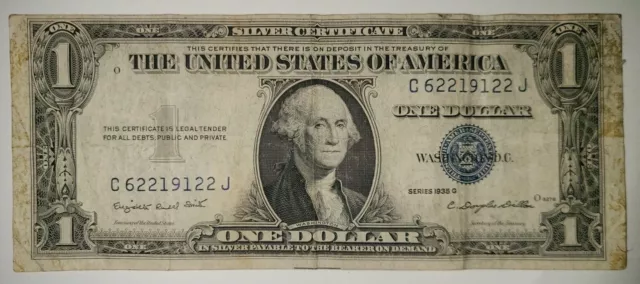 1935-G $1 One Dollar Bill Silver Certificate Note